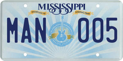 MS license plate MAN005