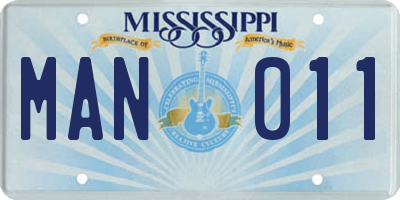 MS license plate MAN011