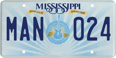 MS license plate MAN024