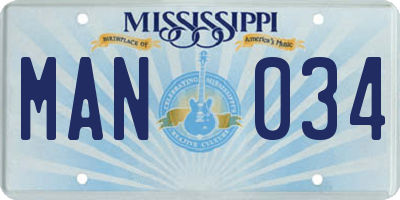 MS license plate MAN034