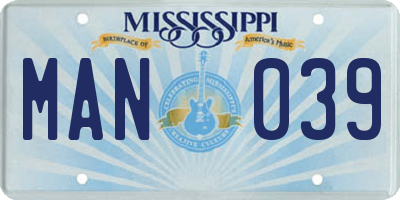 MS license plate MAN039