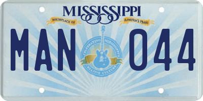 MS license plate MAN044