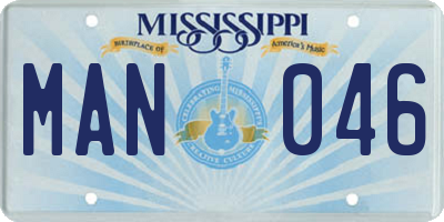 MS license plate MAN046