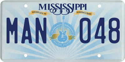 MS license plate MAN048