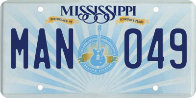MS license plate MAN049