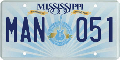 MS license plate MAN051