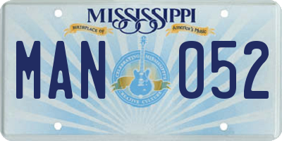MS license plate MAN052