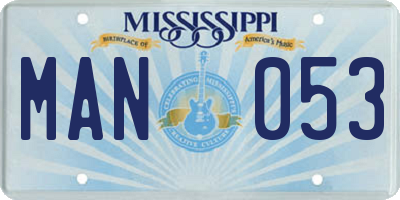 MS license plate MAN053
