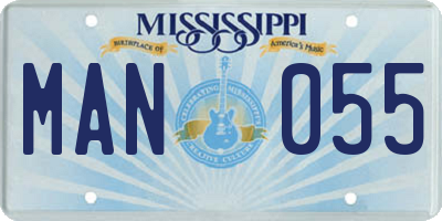 MS license plate MAN055