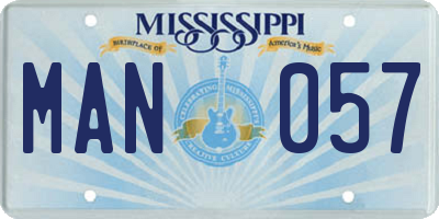 MS license plate MAN057