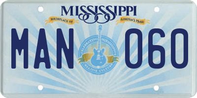 MS license plate MAN060