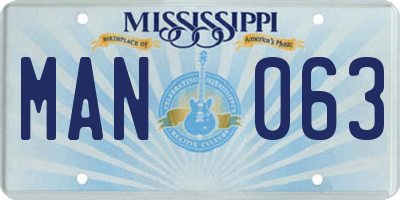 MS license plate MAN063