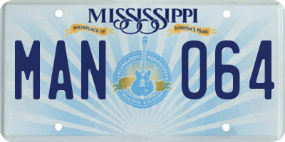 MS license plate MAN064