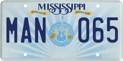 MS license plate MAN065