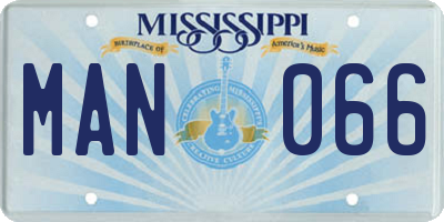 MS license plate MAN066