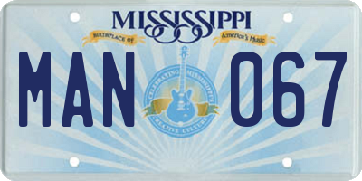 MS license plate MAN067