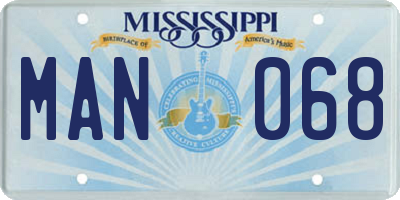 MS license plate MAN068