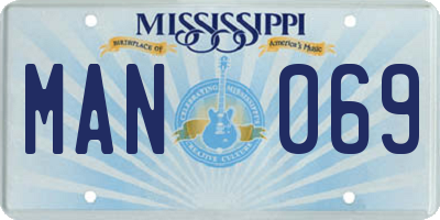 MS license plate MAN069