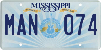 MS license plate MAN074