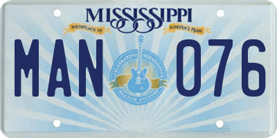 MS license plate MAN076