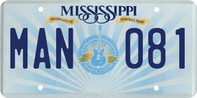 MS license plate MAN081