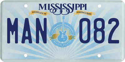 MS license plate MAN082