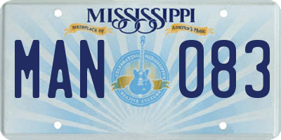 MS license plate MAN083