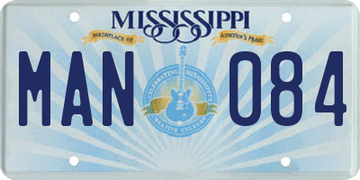 MS license plate MAN084