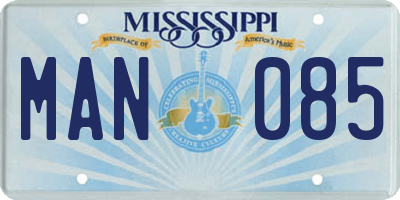 MS license plate MAN085