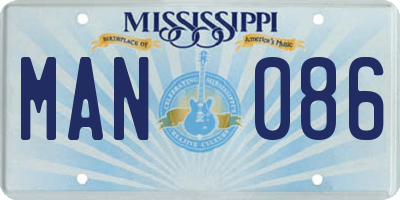 MS license plate MAN086