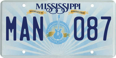 MS license plate MAN087
