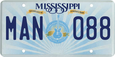 MS license plate MAN088