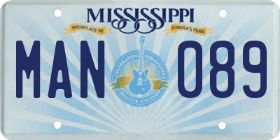 MS license plate MAN089