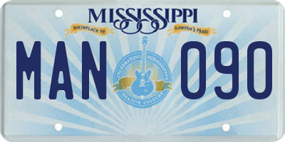MS license plate MAN090