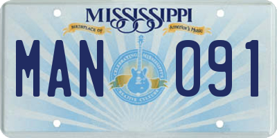 MS license plate MAN091