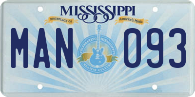 MS license plate MAN093