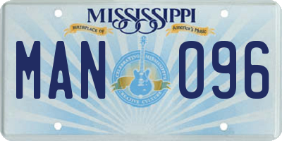 MS license plate MAN096