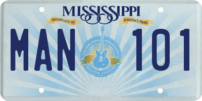 MS license plate MAN101