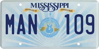 MS license plate MAN109