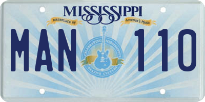 MS license plate MAN110