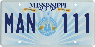MS license plate MAN111