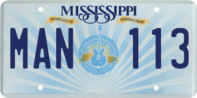MS license plate MAN113