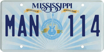 MS license plate MAN114