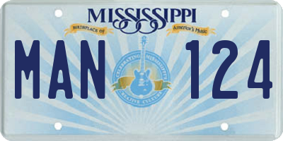 MS license plate MAN124