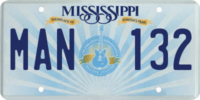 MS license plate MAN132