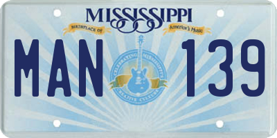 MS license plate MAN139