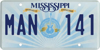 MS license plate MAN141