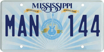 MS license plate MAN144