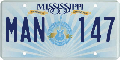 MS license plate MAN147