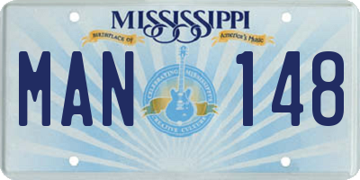 MS license plate MAN148